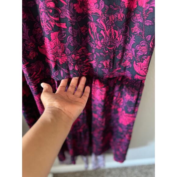 Pioneer Woman Purple Pink Floral Fall Midi Maxi Dress Boho Cottage *no belt*(M) - Picture 10 of 15